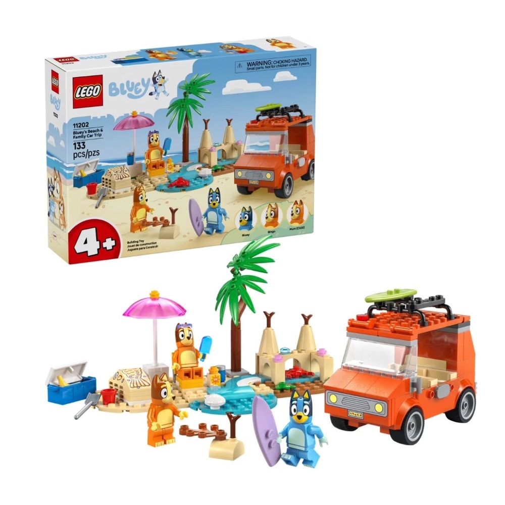 LEGO Bluey’s Beach & Family Car Trip Building Set, 133 pc.